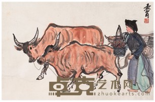 黄冑 少女牧牛 立轴 51.7X79.4cm